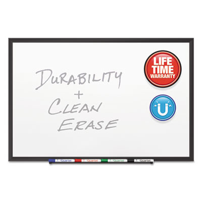 Classic Series Porcelain Magnetic Dry Erase Board, 72" x 48", White Surface, Black Aluminum Frame