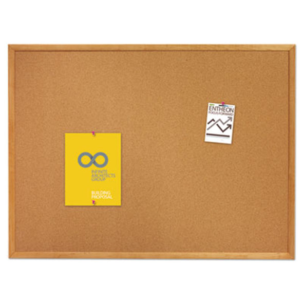 Classic Series Cork Bulletin Board, 96" x 48", Tan Surface, Oak Finished Fiberboard (Mdf) Frame