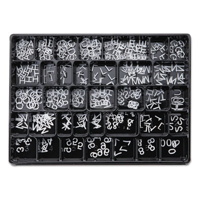 4400 Series Character Set For Felt Surfaces, 1" Tall, White Characters, 300/Set