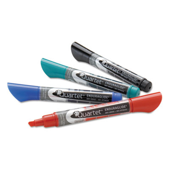 Enduraglide Dry Erase Marker, Broad Chisel Tip, Assorted Colors, 4/Set