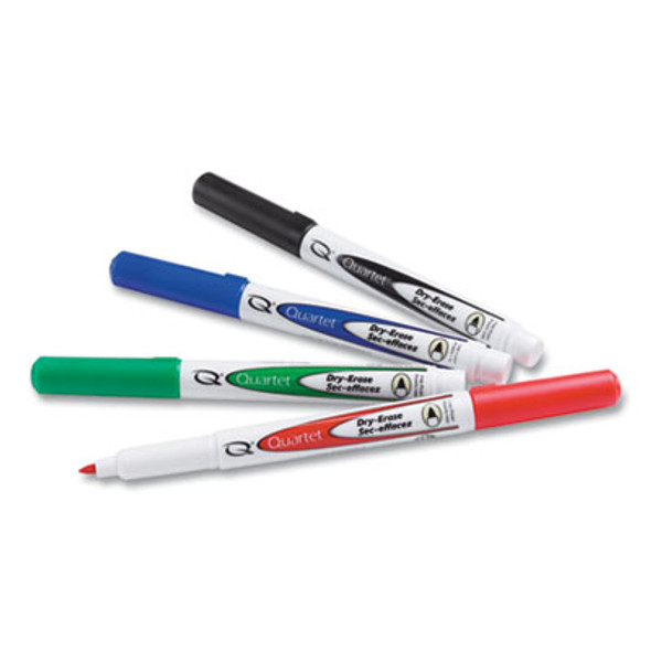 Low-Odor Dry-Erase Marker, Fine Bullet Tip, Assorted Colors, 4/Pack