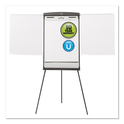 Magnetic Dry Erase Easel, 27" x 35", Graphite Surface, Graphite Gray Plastic Frame