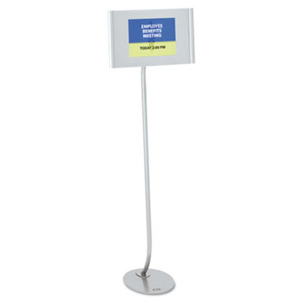Designer Sign Stand, Silver Aluminum Frame, 11 X 17