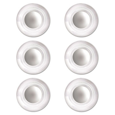 Glass Magnets, Circles, Large, 0.45" Diameter, Clear, 6/Pack