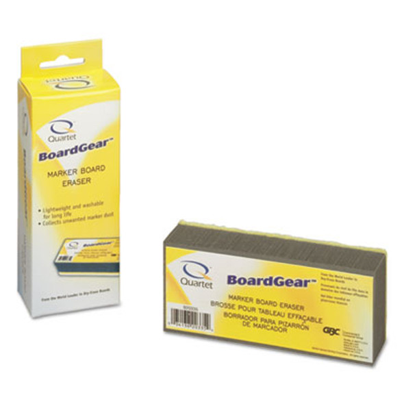 Boardgear Marker Board Eraser, 5" x 2.75" x 1.38", Black/Yellow