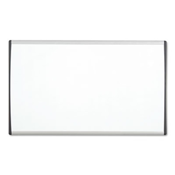 Arc Frame Cubicle Board, Magnetic Dry Erase, 24" x 14", White Surface, Satin Aluminum Frame