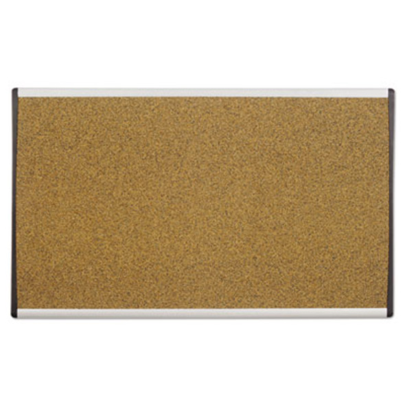 Arc Frame Cubicle Board, Cork Bulletin, 24" x 14", Tan Surface, Satin Aluminum Frame