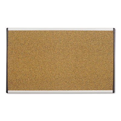 Arc Frame Cubicle Board, Cork Bulletin, 30" x 18", Tan Surface, Satin Aluminum Frame