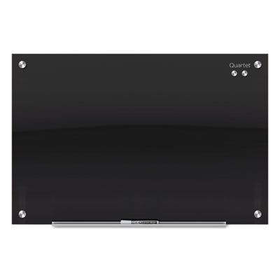 Infinity Magnetic Glass Marker Board, 72" x 48", Black Surface