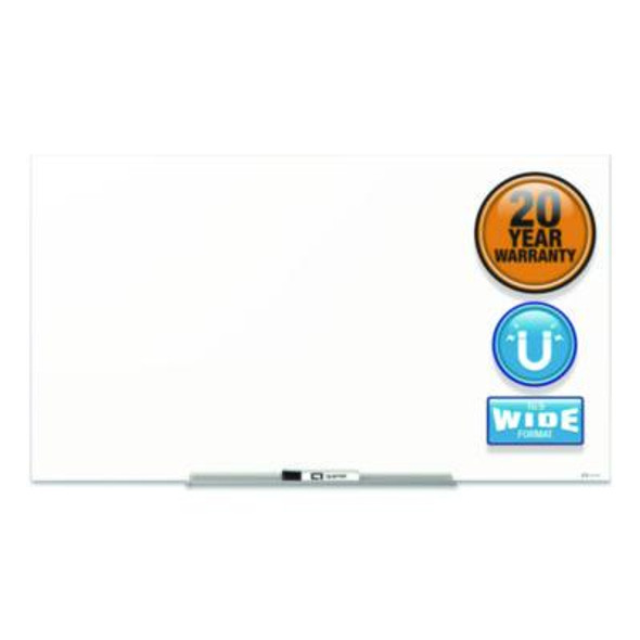 Invisamount Magnetic Glass Marker Board, 85" x 48", White Surface