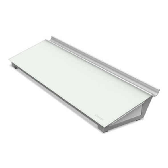 Glass Dry Erase Desktop Computer Pad, 18" x 6", White Surface