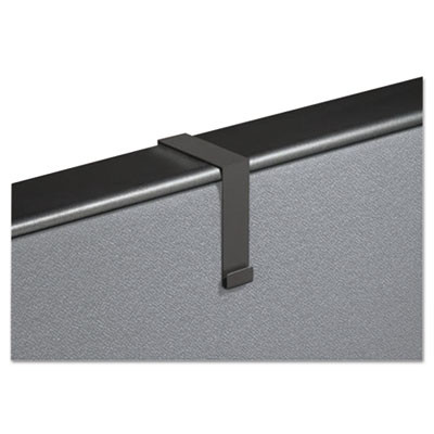 Cubicle Partition Hangers, For 1.5" To 2.5" Thick Partition Walls, Black, 2/Set