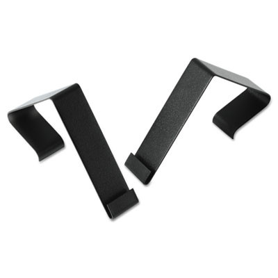 Cubicle Partition Hangers, For 1.5" To 2.5" Thick Partition Walls, Black, 2/Set