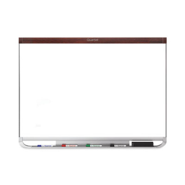 Prestige 2 Duramax Magnetic Porcelain, 48" x 36", White Surface, Mahogany Finished Fiberboard/Plastic Frame