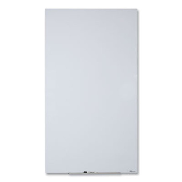 Invisamount Vertical Magnetic Glass Dry-Erase Boards, 28" x 50", White Surface