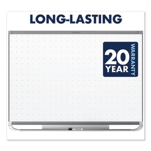 Prestige 2 Magnetic Total Erase Whiteboard, 96" x 48", White Surface, Black Aluminum/Plastic Frame