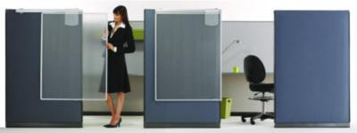 Workstation Privacy Screen, 36w X 48d, Translucent Clear/Silver