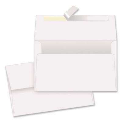 Greeting Card/Invitation Envelope, A-4, Square Flap, Redi-Strip Adhesive Closure, 4.5 x 6.25, White, 50/Box