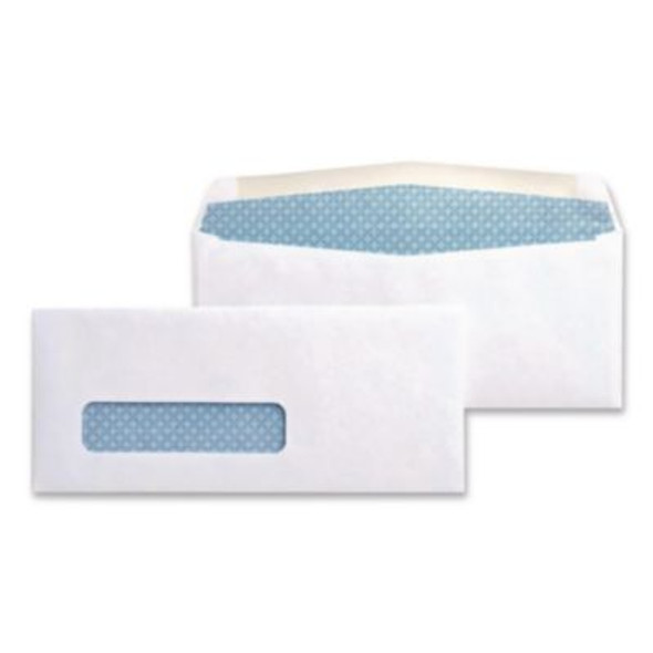 Security Tint Window Envelope, #8 5/8, Commercial Flap, Gummed Closure, 3.63 x 8.63, White, 500/Box