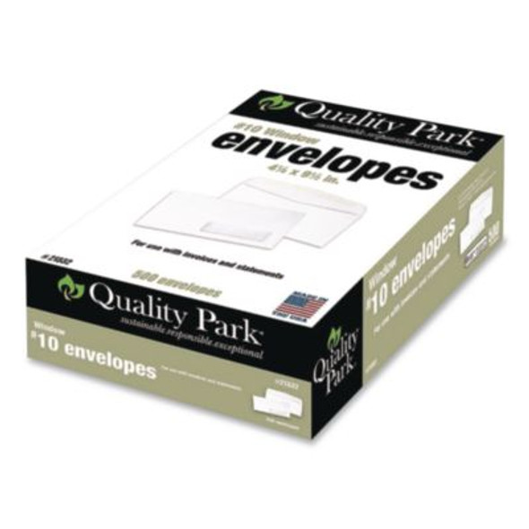 Address-Window Envelope, #10, Commercial Flap, Gummed Closure, 4.13 x 9.5, White, 500/Box