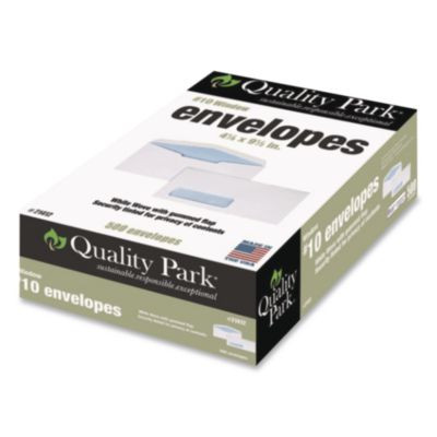 Security Tint Window Envelope, #10, Bankers Flap, Gummed Closure, 4.13 x 9.5, White, 500/Box