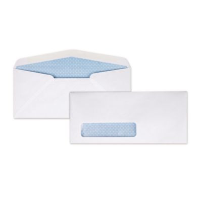Security Tint Window Envelope, #10, Bankers Flap, Gummed Closure, 4.13 x 9.5, White, 500/Box