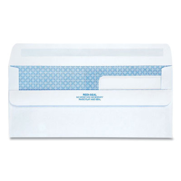 Double Window Redi-Seal Security-Tinted Envelope, #9, Commercial Flap, Redi-Seal Adhesive Closure, 3.88 x 8.88, White, 250/Ct