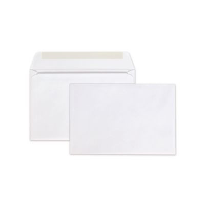 Open-Side Booklet Envelope, #6 1/2, Hub Flap, Gummed Closure, 6 X 9, White, 100/Box