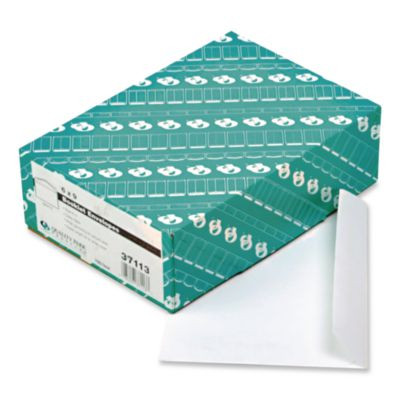 Open-Side Booklet Envelope, #6 1/2, Hub Flap, Gummed Closure, 6 X 9, White, 100/Box