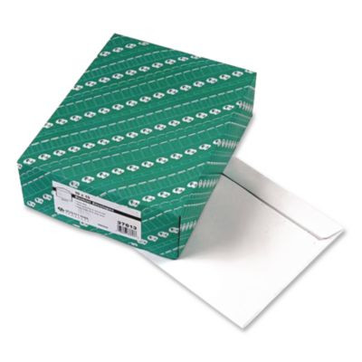 Open-Side Booklet Envelope, #13 1/2, Cheese Blade Flap, Gummed Closure, 10 X 13, White, 100/Box