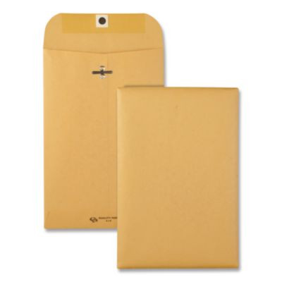 Clasp Envelope, 32 Lb Bond Weight Kraft, #1, Square Flap, Clasp/Gummed Closure, 6 x 9, Brown Kraft, 100/Box