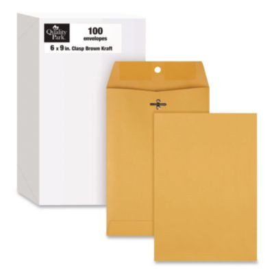 Clasp Envelope, 32 Lb Bond Weight Kraft, #1, Square Flap, Clasp/Gummed Closure, 6 x 9, Brown Kraft, 100/Box