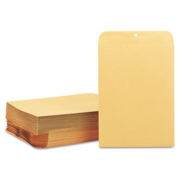 Clasp Envelope, 28 Lb Bond Weight Kraft, #90, Cheese Blade Flap, Clasp/Gummed Closure, 9 x 12, Brown Kraft, 100/Box