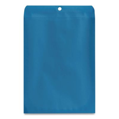 Clasp Envelope, 28 Lb Bond Weight Kraft, #90, Square Flap, Clasp/Gummed Closure, 9 x 12, Blue, 10/Pack