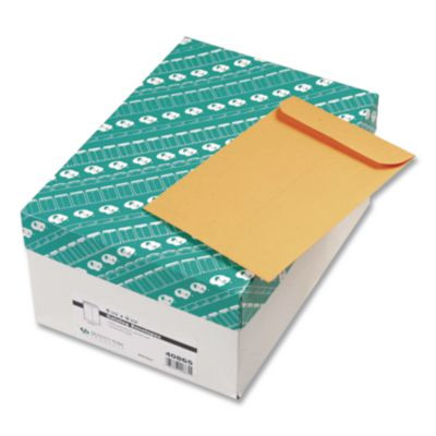 Catalog Envelope, 28 Lb Bond Weight Kraft, #1 3/4, Square Flap, Gummed Closure, 6.5 x 9.5, Brown Kraft, 500/Box