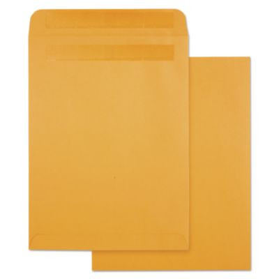 High Bulk Self-Sealing Envelopes, #10 1/2, Cheese Blade Flap, Redi-Seal Adhesive Closure, 9 x 12, Brown Kraft, 100/Box