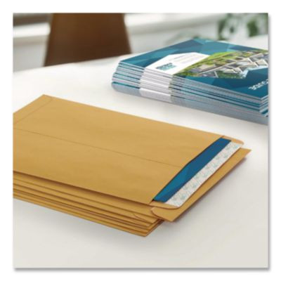Redi-Strip Catalog Envelope, #10 1/2, Cheese Blade Flap, Redi-Strip Adhesive Closure, 9 x 12, Brown Kraft, 100/Box