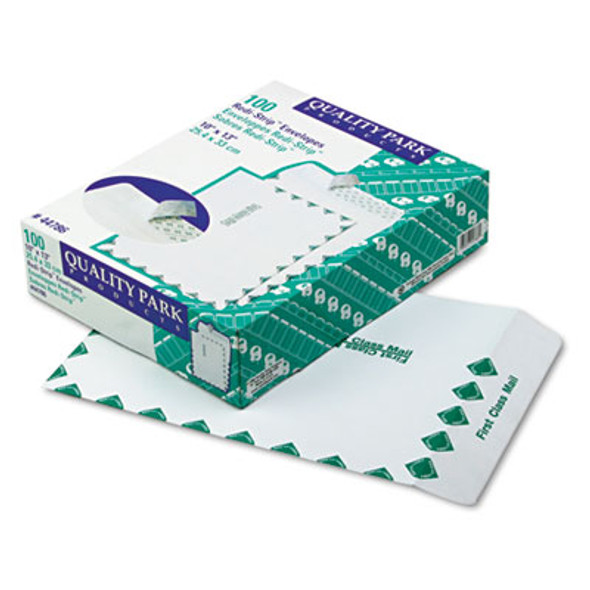 Redi-Strip Catalog Envelope, First Class, #13 1/2, Cheese Blade Flap, Redi-Strip Adhesive Closure, 10 x 13, White, 100/Box