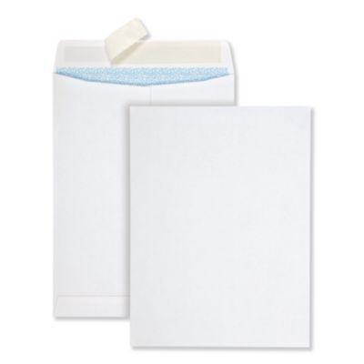 Redi-Strip Security Tinted Envelope, #10 1/2, Square Flap, Redi-Strip Adhesive Closure, 9 x 12, White, 100/Box