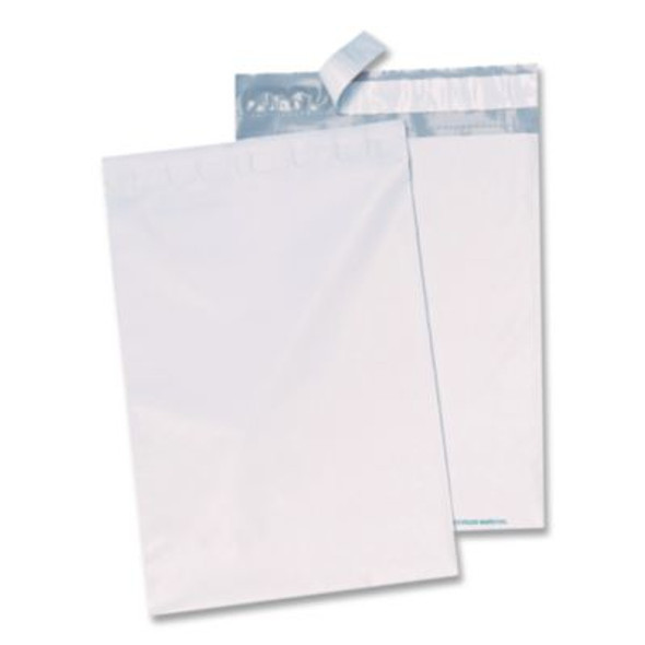 Redi-Strip Poly Mailer, #5, Square Flap With Perforated Strip, Redi-Strip Adhesive Closure, 12 x 15.5, White, 100/Pack