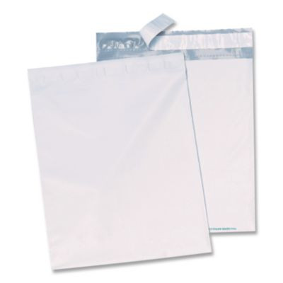 Redi-Strip Poly Expansion Mailer, #4 1/2, Square Flap, Redi-Strip Adhesive Closure, 11 x 13, White, 100/Carton