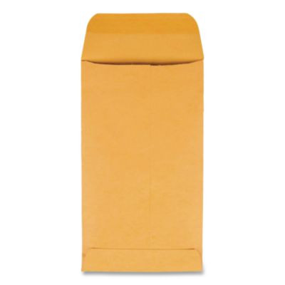 Kraft Coin And Small Parts Envelope, 28 Lb Bond Weight Kraft, #5 1/2, Square Flap, Gummed Closure, 3.13 x 5.5, Brown, 500/Box