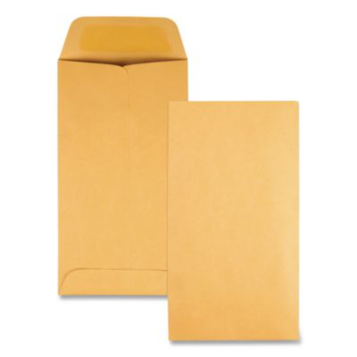 Kraft Coin And Small Parts Envelope, #7, Square Flap, Gummed Closure, 3.5 X 6.5, Brown Kraft, 500/Box