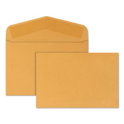 Open-Side Booklet Envelope, #15, Hub Flap, Gummed Closure, 10 X 15, Brown Kraft, 100/Box