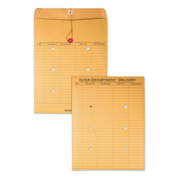 Brown Kraft String/Button Interoffice Envelope, #97, Two-Sided Five-Column Format, 52-Entries, 10 x 13, Brown Kraft, 100/Ct