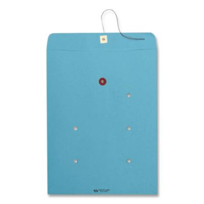 Colored Paper String And Button Interoffice Envelope, #97, One-Sided Five-Column Format, 10 X 13, Blue, 100/Box