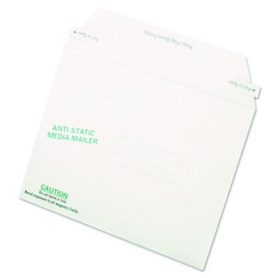 Antistatic Fiberboard Disk Cd/Dvd Mailer, Cheese Blade Flap, Redi-Strip Adhesive Closure, 6 x 8.63, White, 25/Box