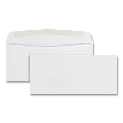 Business Envelope, #10, Commercial Flap, Side Seam, Gummed Closure, 24 Lb Bond Weight Paper, 4.13 x 9.5, White, 500/Box