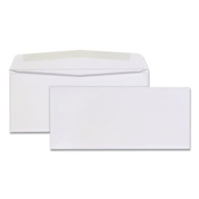 Business Envelope, #9, Commercial Flap, Diagonal Seam, Gummed Closure, 24 Lb Bond Weight Paper, 3.88 x 8.88, White, 500/Box