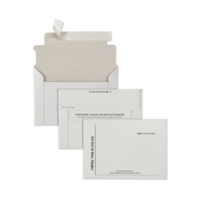 Disk/Cd Foam-Lined Mailers For Cds/Dvds, Square Flap, Redi-Strip Adhesive Closure, 8.5 x 6, White, 25/Box